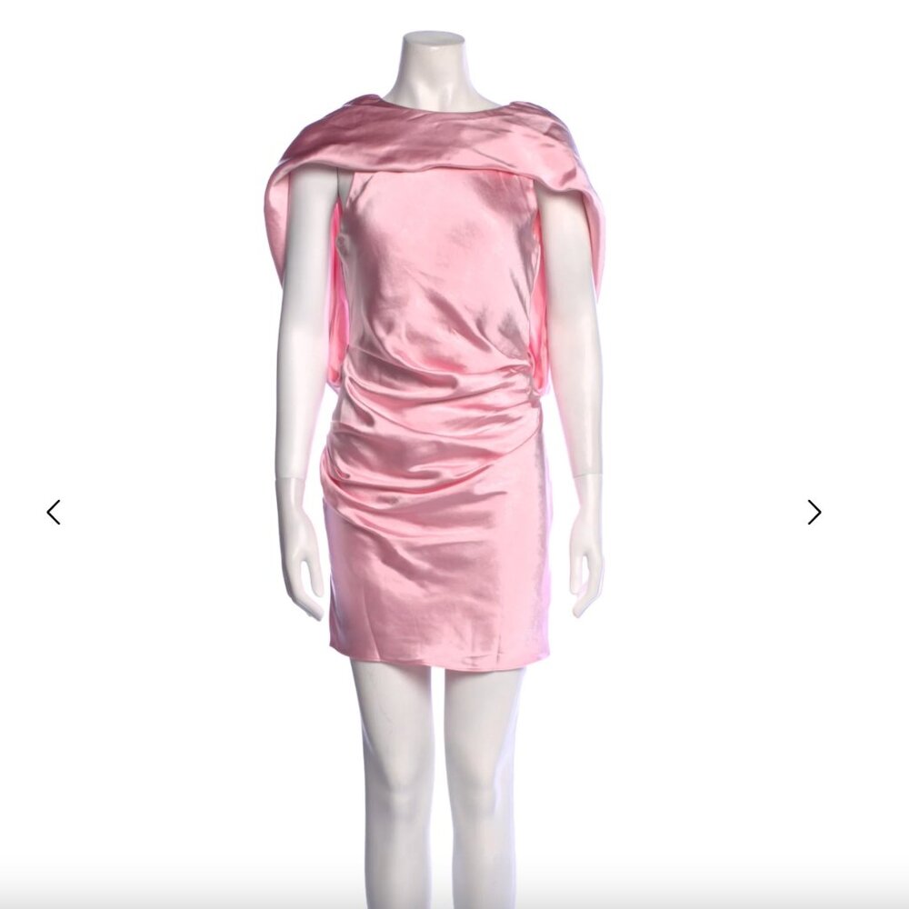 Misha Collection Bateau Neckline Pink Mini Dress